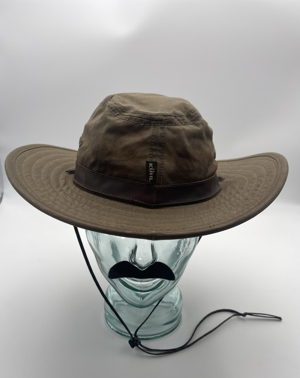 Kuhl Wide Brim Boonie S/M Brown Nylon Chin Cord Outdoor UV Protection Hat